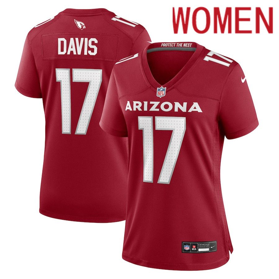 Women Arizona Cardinals #17 Kaden Davis Nike Cardinal Team Game NFL Jersey->women nfl jersey->Women Jersey